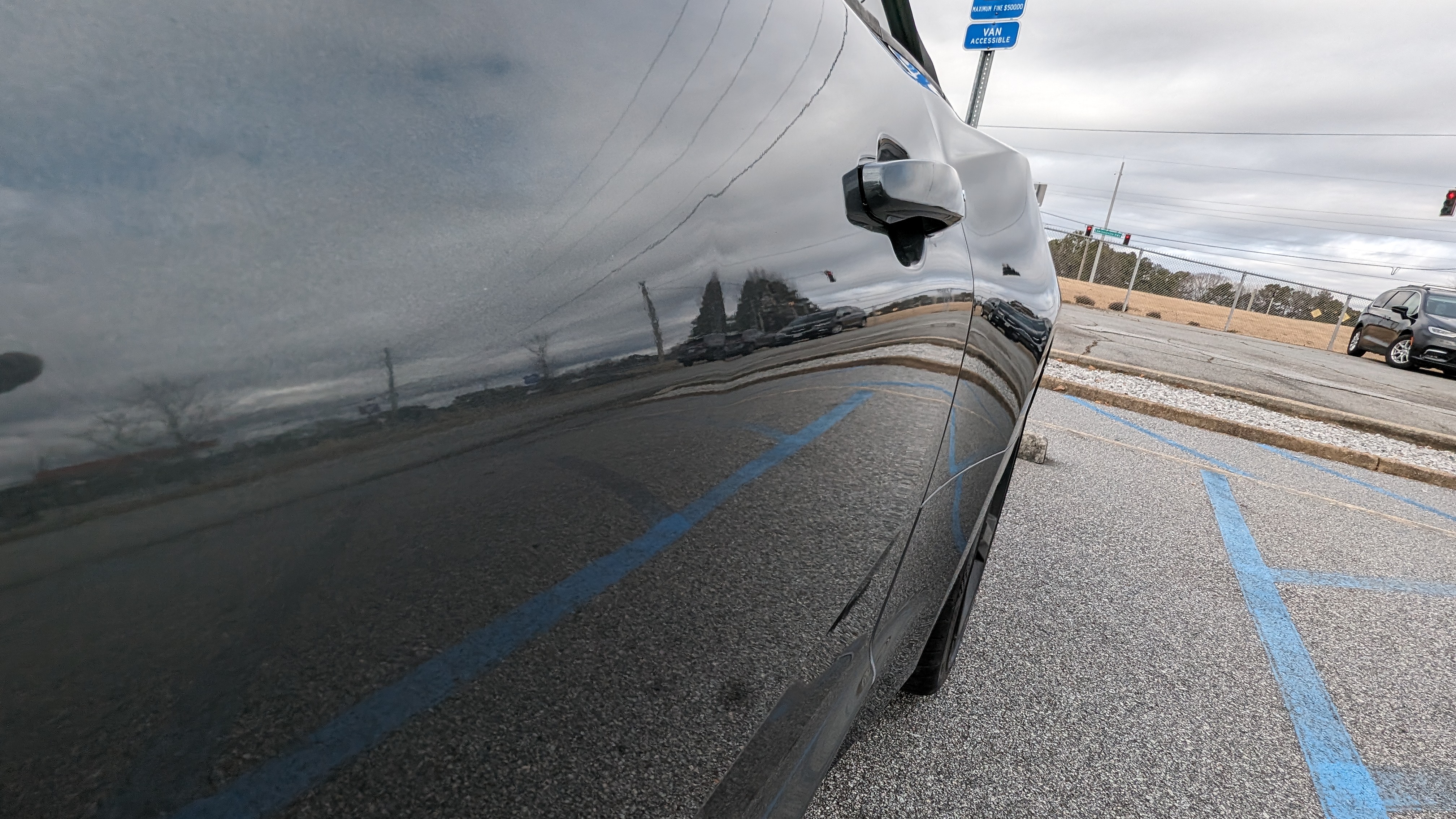 Hail damage repaired on vehicle hood